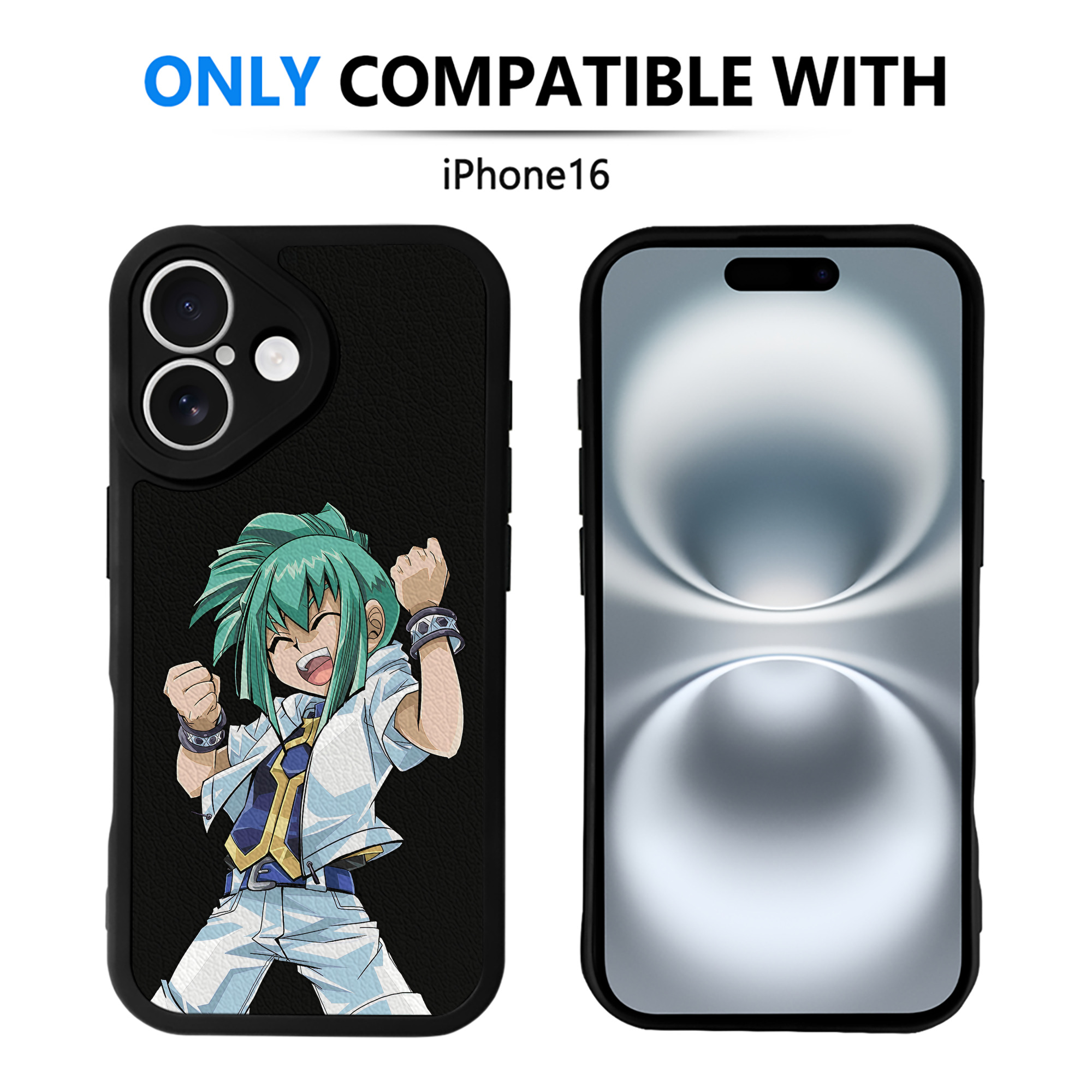 （画像用） 遊☆戯☆王 Yu-Gi-Oh! 【iPhone 16シリーズ対応】シリコンスマホケース（レザー調） 材質：シリコン